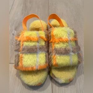 UGG Fluff Yeah Slide "Plaid Punk" - Size 6